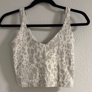 Lululemon White/Gray Leopard Print Align top
